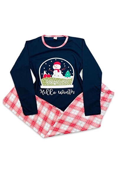 Intisimo Pijamale pentru femei, cu tematică de Crăciun, glob, bleumarin închi...