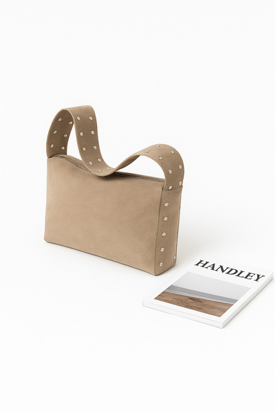 Handley Geantă de umăr cu detaliu din piele intoarsa de lux