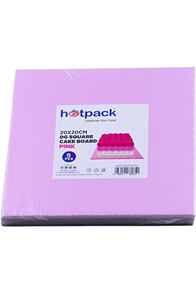 Hotpack ألواح كيك مربعة وردية 25 سم × 30 سم، 5 قطع
