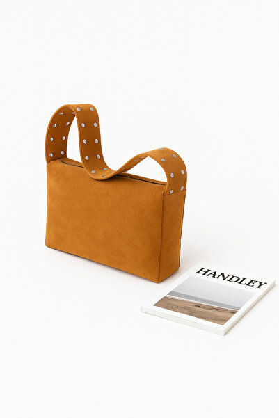 Handley Lüks Süet Detaylı Stud Omuz Çantası