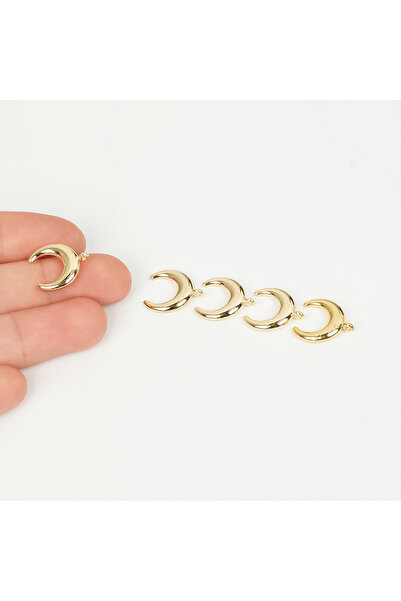 yfhobi 1 Adet - 15 mm Ay Desen Metal Uç, Takı İçin Charm Uç, Altın Kaplama 1....