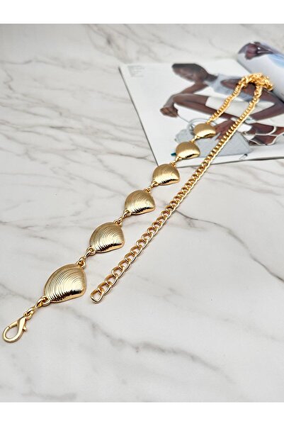 Desre Moda Seashell-Patterned Chain Belt Women's Belt Dress Belt Shirt Belt Waist Belt Coat Belt