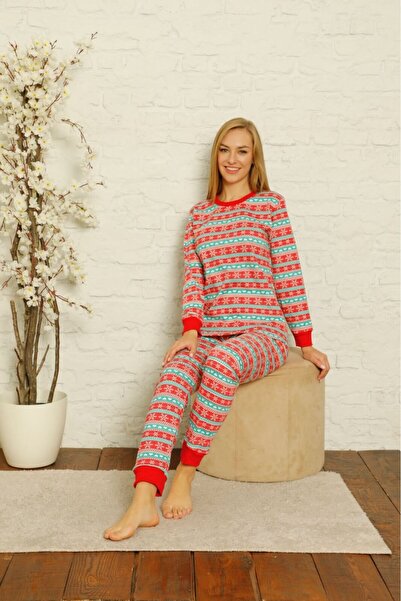 Intisimo Γυναικείες Χριστουγεννιάτικες Πιτζάμες, Βαμβακερές Interlok, Κόκκινε...