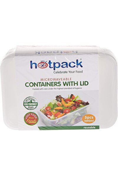 Hotpack تخزين الطعام للاستخدام مرة واحدة، تغليف الطعام، حاوية مستطيلة قابلة ل...