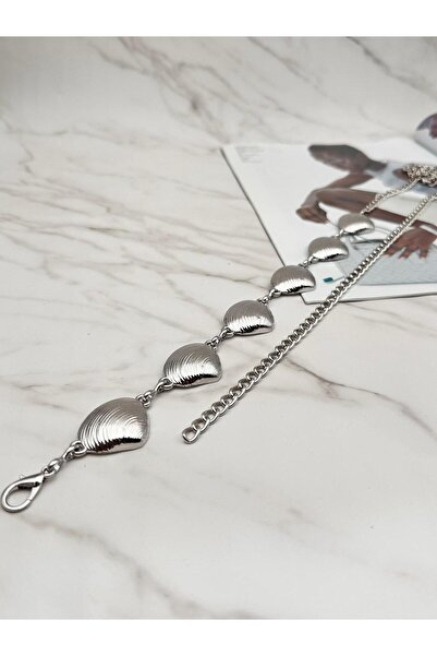 Desre Moda Curea cu lanț cu model de scoici de mare Curea pentru femei Curea pentru rochie Curea pentru cămașă Curea pentru talie Curea pentru haină