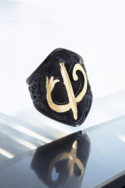 renery Mat Siyah Ayarlanabilir Yüzük Soyulmaz Kararmaz Elif Vav Zihgir Yüzük