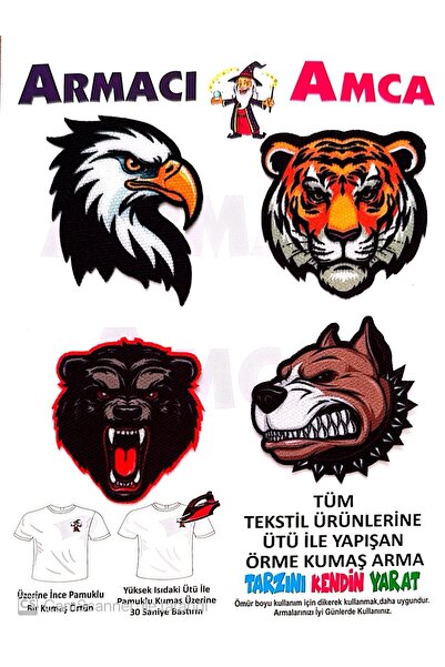 Armacı Amca ÜTÜ İLE YAPIŞAN 4 ADET ÖRME KUMAŞ ARMA YIRTIK KAPATICI PRATİK YAM...