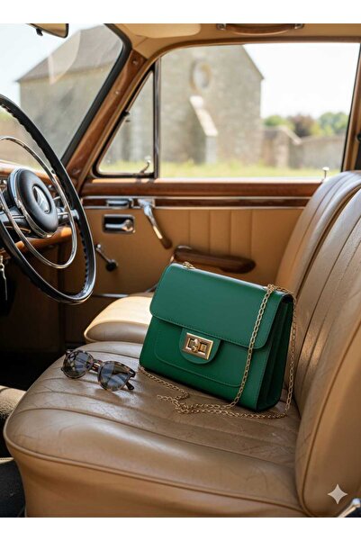 Home Kadın Çanta Yeşil Zincirli Kadın Omuz ve El Çantası