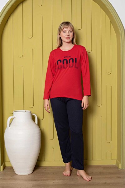 Intisimo Γυναικείες Πιτζάμες, Μακρυμάνικες, COOL, Βαμβακερές, Κόκκινες - XL