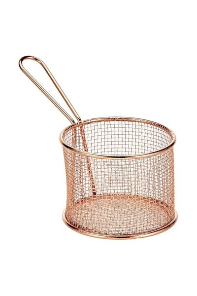 Generic Harmony Small Round Basket With Handle - Copper