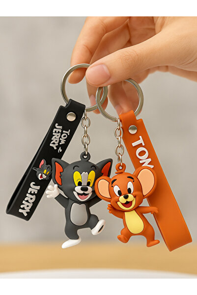 moryconcept Set de brelocuri Tom și Jerry (2 bucăți) – Geantă din silicon cu ...