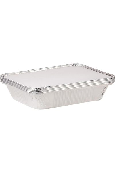Hotpack Disposable Aluminum Containers With Lid- 3650Cc- 5-Pcs