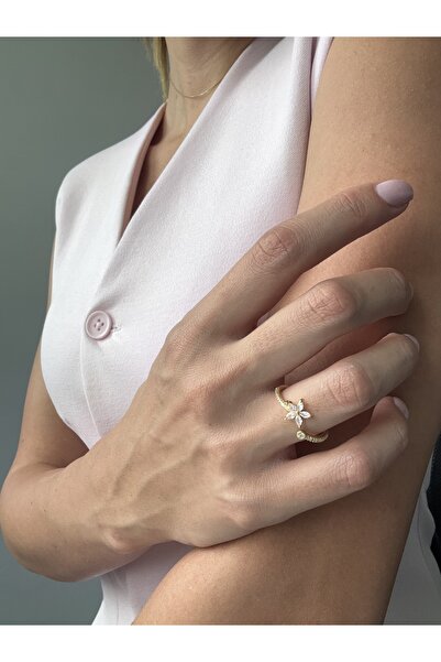 Ressia Zircon Stone Five Leaf Clover Ring