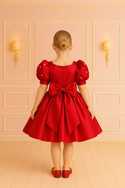 NA ADDESIGN Premium Satin Pearl Detailed Puffy Princess Dress – Available in Different Color Options