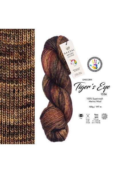 Gazzal Unicorn %100 Superwash Merino Yün – 100 g 197 m El Boyaması Örgü İpi-1...