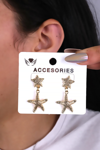 LOWEN AKSESUAR أقراط نسائية على شكل نجم البحر المتدلي