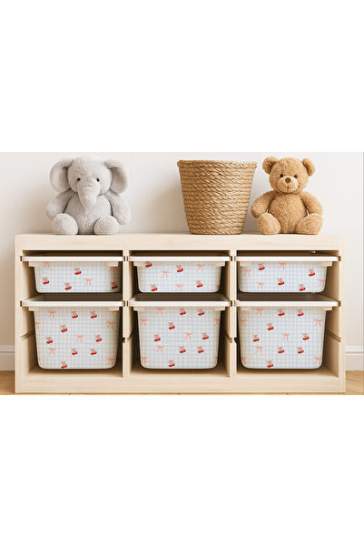 Chickiddies Trofast Kiraz Damalı Sticker - Çocuk Odası Oyuncak Düzenleme Etik...