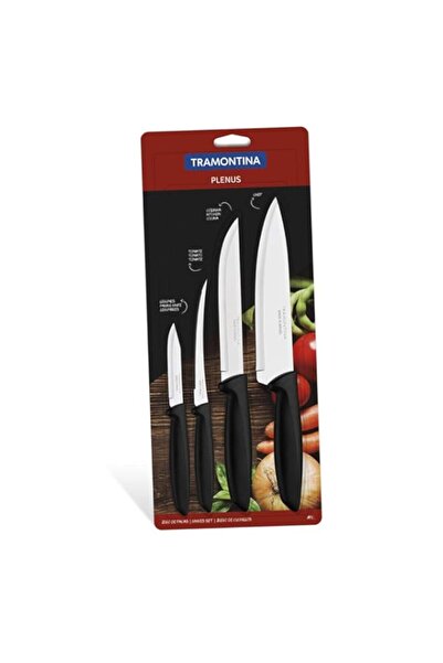 Generic Tramontina 23498029 Plenus Knive 4-Piece Set, Black - 23498029