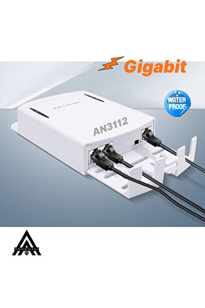 Anunnaki AN3112 PoE Extender 1 Giriş 2 Çıkış Gigabit Güç ve Veri Uzatıcı 25.5...