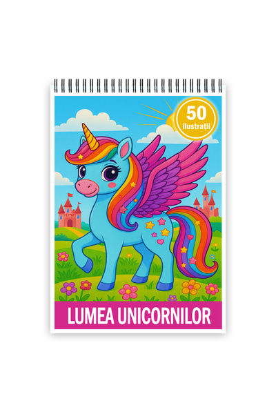 Legendary Gifts Carte de colorat, 50 de ilustrații Lumea unicornilor, 106 pagini, A3 Format: A3