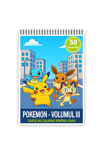 Legendary Gifts Carte de colorat, 50 de ilustrații Pokemon - Volumul III, 106 pagini, A3 Format: A3