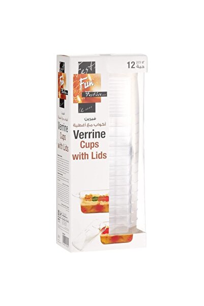 Generic Fun® Verrine Rectangular Cups with Lids 57ml Mini Tumbler for Appetiz...