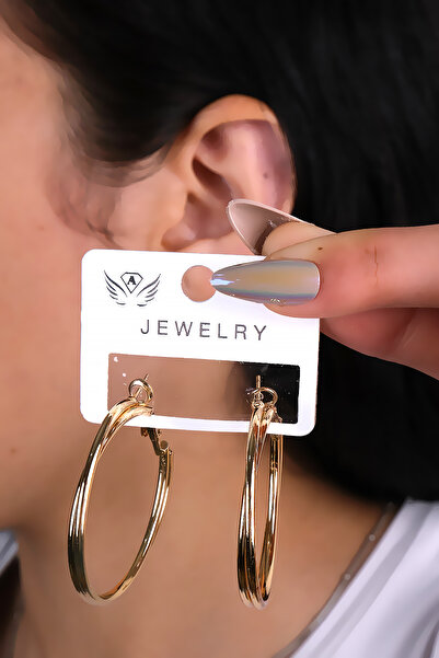 LOWEN AKSESUAR أقراط نسائية كبيرة الحجم ذات حلقة مزدوجة