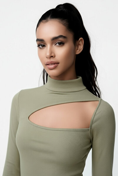 oshebu Γυναικεία μπλούζα με χαμηλό στήθος ψηλός λαιμός