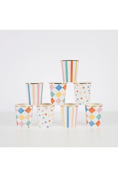 Generic Meri Meri Colourful Pattern Cups