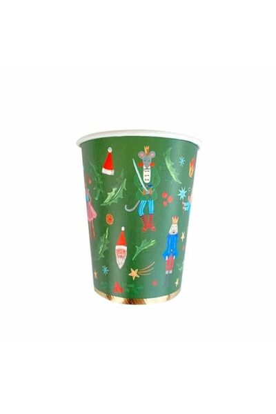 Generic thePartyPopper Christmas Paper Cups Pack of 8 Disposable Xmas Paper Cups Cold and Hot Drink Cups Ch
