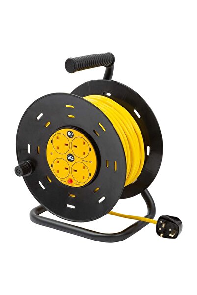 Generic ALOMAIRI Extension Cord - Reel 50 meters, 4 Outlets, Also Available in 20, meters Lengths