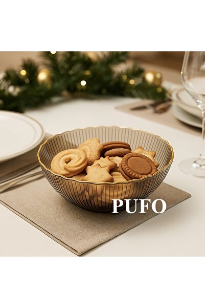 PUFO Elegant bowl for donuts, biscuits, fruit, cakes and snacks- refined accessory for serving