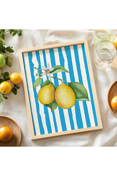 Esci Design Tablou de bucătărie în dungi cu rame din lemn - Tablou modern - Tablou italian - Stripes1001 - Artă de perete pentru bucătărie