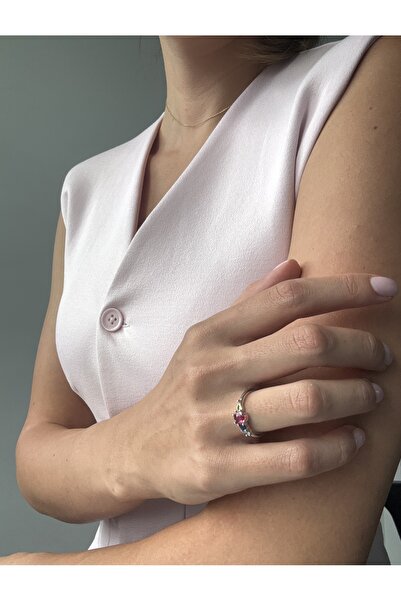 Ressia Princess Model Colorful Zircon Stone Elegant Oval Four Stone Design Ring