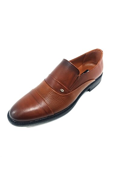 LİCCAS Men's Winter Shoes Genuine Inner and Outer Leather Rubber Sole Laceless and Non-Slip Sole Tan Color