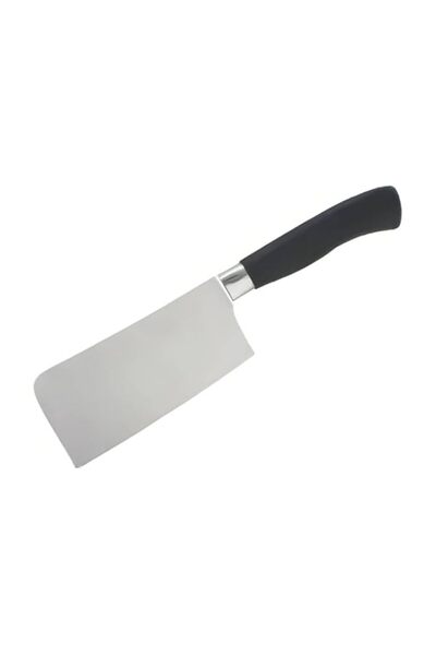 Generic Professional Stainless Steel Kitchen Cleaver With Black Handle, For P...