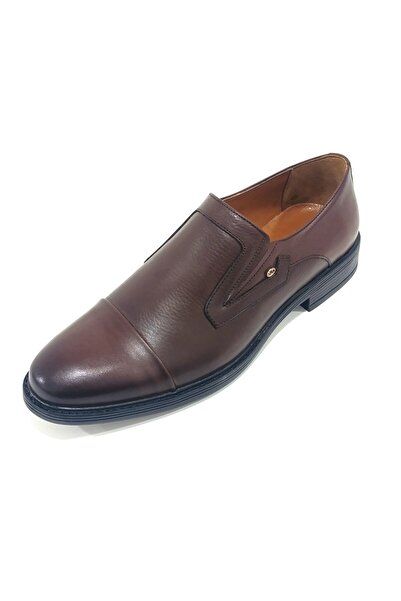 LİCCAS Men's Winter Shoes Genuine Inner and Outer Leather Rubber Sole Slip-On and Non-Slip Sole Brown Color