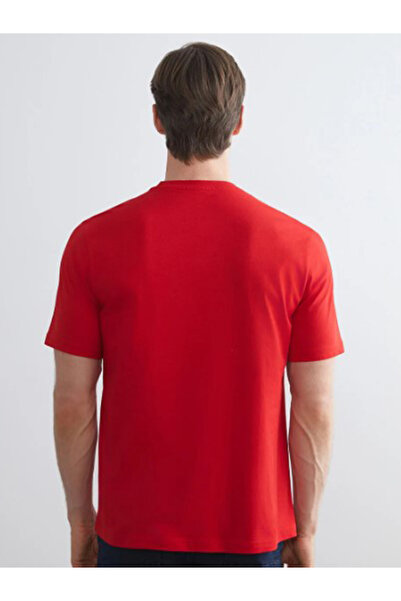 LC Waikiki Red Crew Neck Ataturk Printed Combed Cotton Men's T-Shirt October 29 Republic