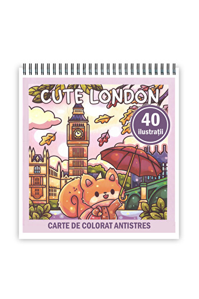 Legendary Gifts Carte de colorat, 40 de ilustratii Cute London, 96 pagini, 21...