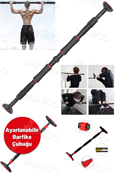Munico 70-100cm Ayarlanabilir Barfiks Demiri Su Terazili Dişli Takviyeli Kauç...