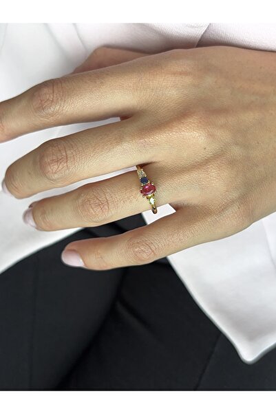 Ressia Princess Model Colorful Zircon Stone Elegant Oval Four Stone Design Ring