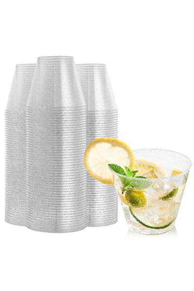 Generic Disposable Plastic Cups, Plastic Champagne Flutes, Silver Glitter Pla...