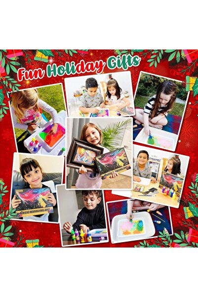 Coodoo Kids Water Marbling Paint Set - Craft Kit, Gift for Ages 6-12