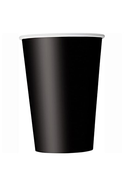 Generic Unique Midnight Black Cups 9oz – Pack of 14 black paper cups, 266ml, ...