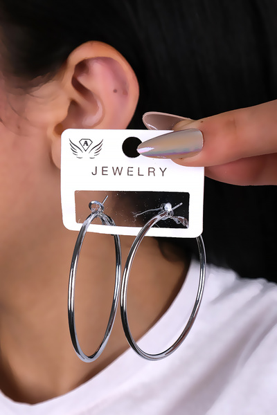 LOWEN AKSESUAR Silver Women's Hoop Earrings