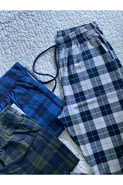 DÜVEN 3-Pack Colorful Unisex Pajama Bottoms / Ultra Quality Plaid Sweatpants