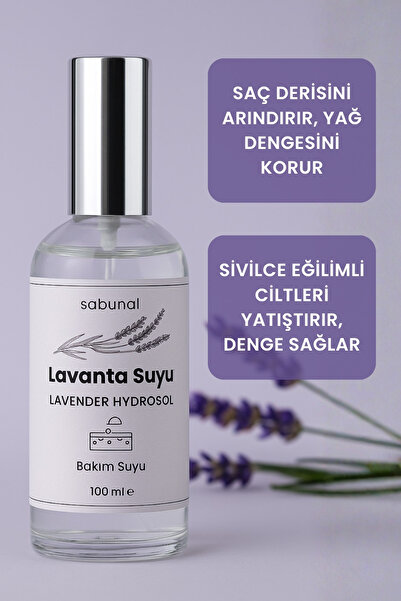 sabunal Lavanta Suyu 100 ml – Arındırıcı ve Dengeleyici Cilt & Saç Toniği Hid...