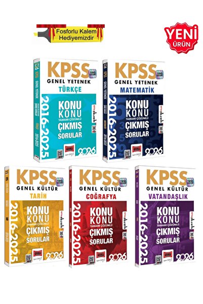 Yargı Yayınları 2026 - KPSS GK-GY Tüm Dersler Konu Konu Tamamı Çözümlü 9 Yıl ...