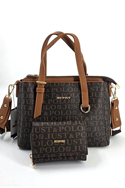 Just Polo Original Women's 3-Compartment Luxury Soft Leather Adjustable Crossbody Shoulder Bag Wallet Konbini