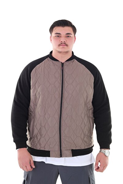 marufshop Men's Plus Size Seasonal Lightweight Coat with Stand Collar, Suitable for Men Weighing between 120 Kilos and 158 Kilos